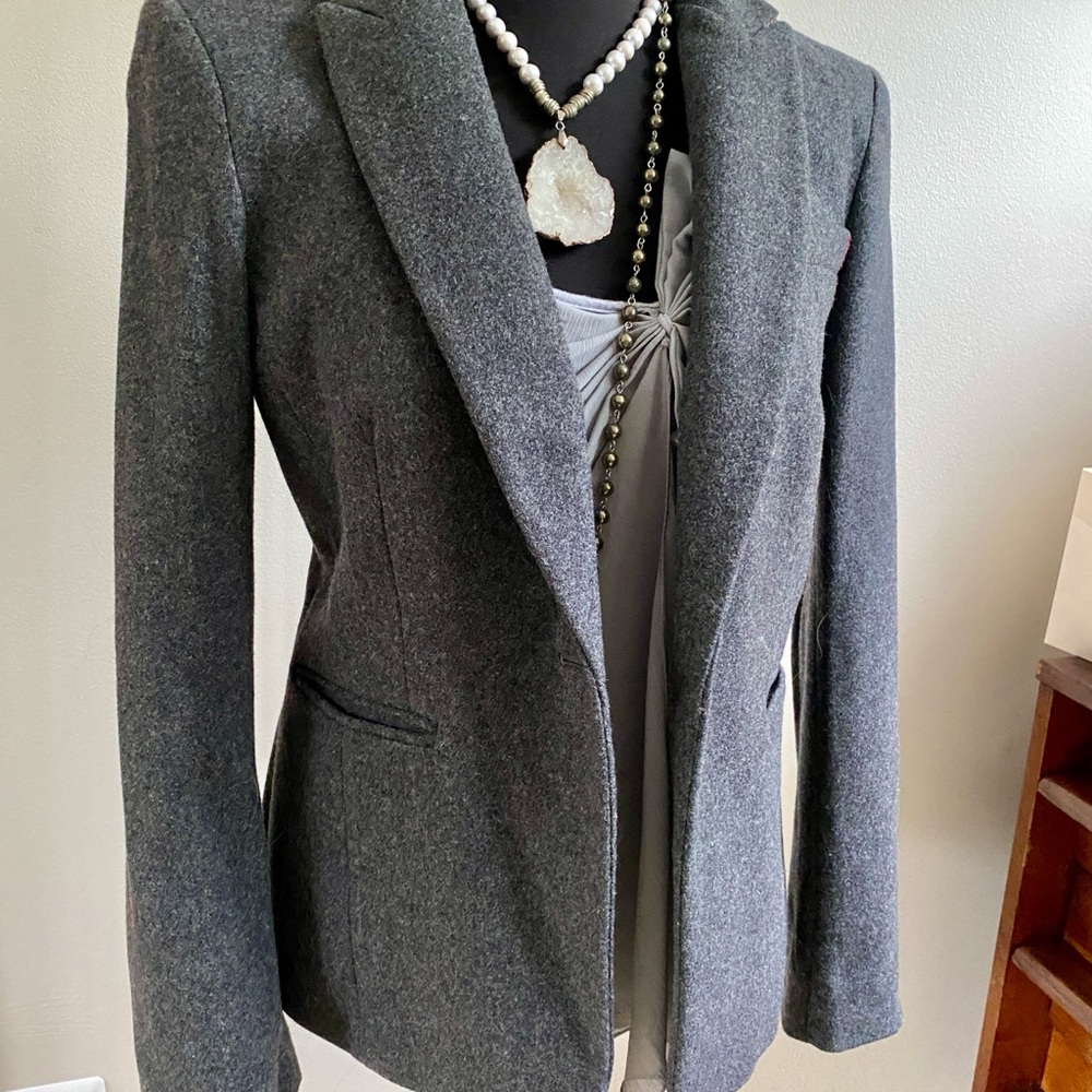 Banana Republic charcoal grey wool blazer-size 8